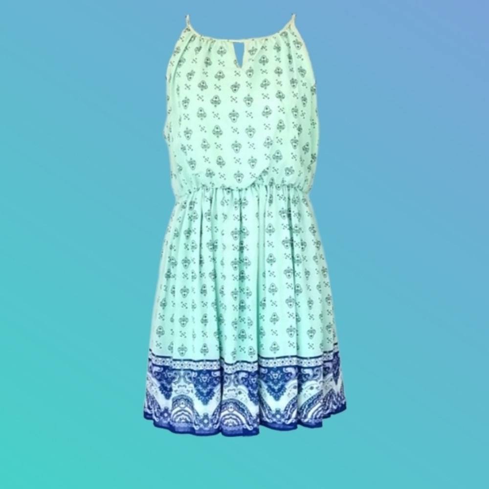 Mint Green Print Dress